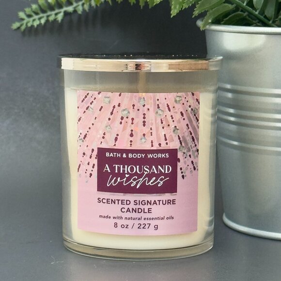 BBW A Thousand Wishes White Barn Bath & Body Works Single Wick Candle - Picture 1 of 10